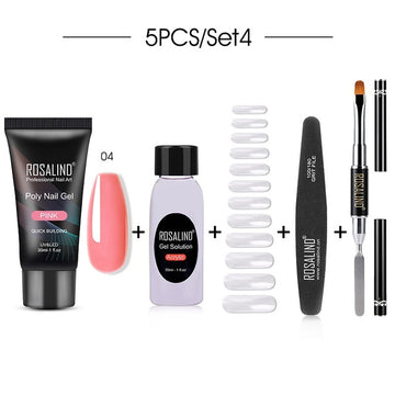 Rosalind Pure Color Poly Nail Gel Kit 5PCS/Set